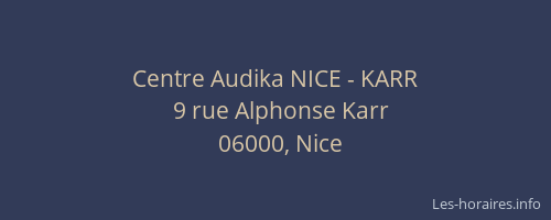 Centre Audika NICE - KARR