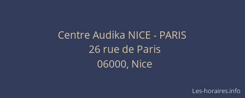 Centre Audika NICE - PARIS