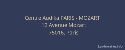 Centre Audika PARIS - MOZART