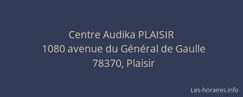 Centre Audika PLAISIR