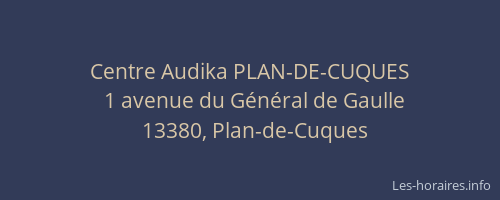 Centre Audika PLAN-DE-CUQUES