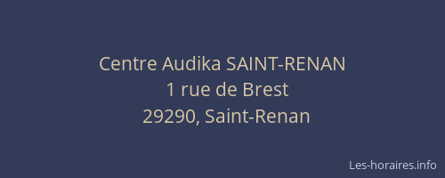Centre Audika SAINT-RENAN