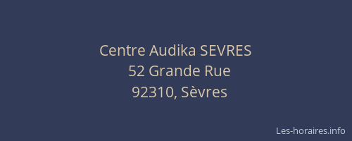 Centre Audika SEVRES