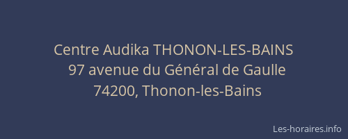 Centre Audika THONON-LES-BAINS