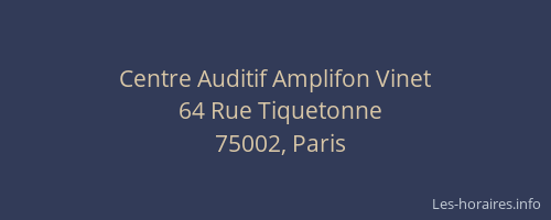 Centre Auditif Amplifon Vinet