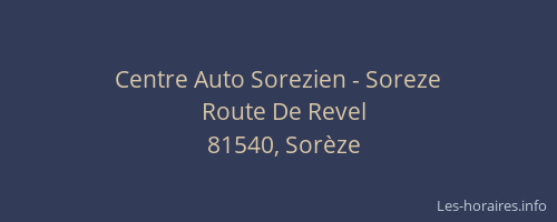 Centre Auto Sorezien - Soreze