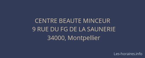 CENTRE BEAUTE MINCEUR