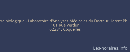 Centre biologique - Laboratoire d'Analyses Médicales du Docteur Herent Philippe