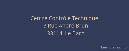 Centre Contr&ocirc;le Technique