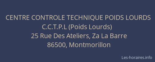 CENTRE CONTROLE TECHNIQUE POIDS LOURDS C.C.T.P.L (Poids Lourds)