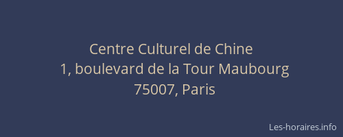 Centre Culturel de Chine