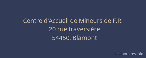 Centre d'Accueil de Mineurs de F.R.