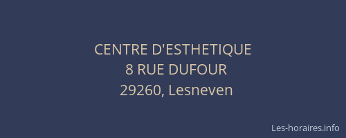 CENTRE D'ESTHETIQUE