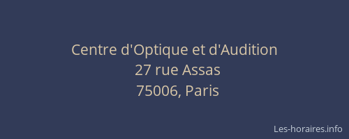 Centre d'Optique et d'Audition