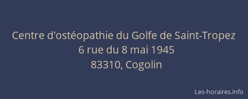 Centre d'ostéopathie du Golfe de Saint-Tropez