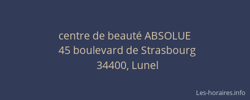 centre de beauté ABSOLUE