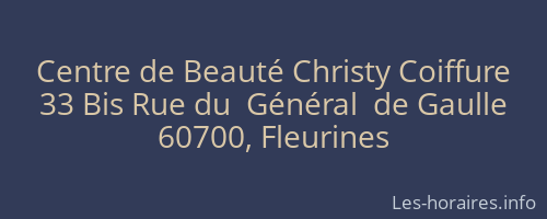 Centre de Beauté Christy Coiffure