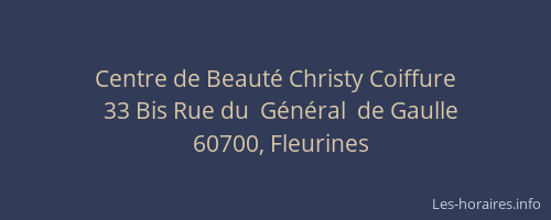 Centre de Beaut&eacute; Christy Coiffure