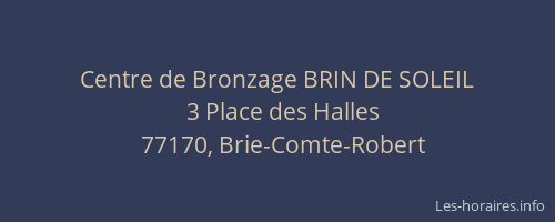 Centre de Bronzage BRIN DE SOLEIL