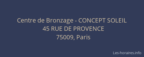 Centre de Bronzage - CONCEPT SOLEIL