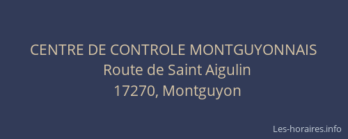 CENTRE DE CONTROLE MONTGUYONNAIS