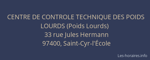 CENTRE DE CONTROLE TECHNIQUE DES POIDS LOURDS (Poids Lourds)