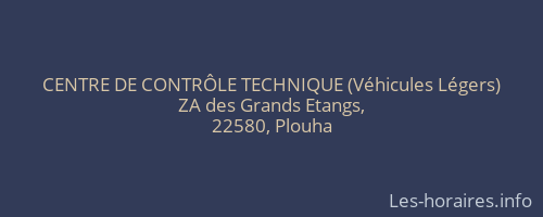 CENTRE DE CONTRÔLE TECHNIQUE (Véhicules Légers)