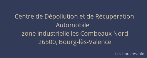 Centre de D&eacute;pollution et de R&eacute;cup&eacute;ration Automobile