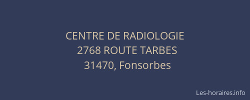 CENTRE DE RADIOLOGIE