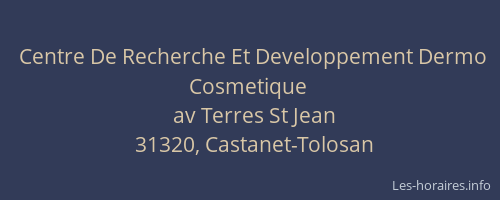 Centre De Recherche Et Developpement Dermo Cosmetique