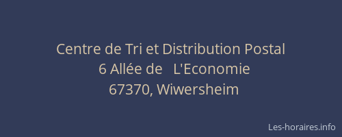 Centre de Tri et Distribution Postal