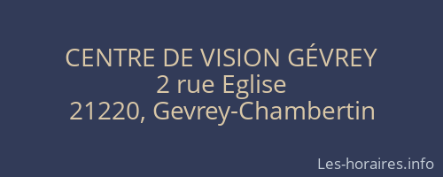 CENTRE DE VISION GÉVREY