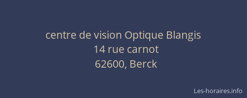 centre de vision Optique Blangis