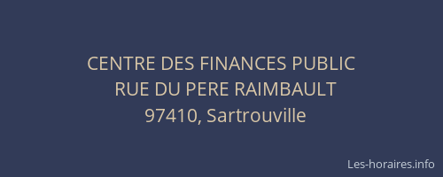 CENTRE DES FINANCES PUBLIC