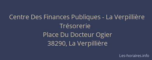 Centre Des Finances Publiques - La Verpillière Trésorerie
