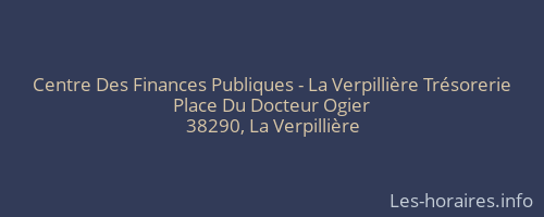 Centre Des Finances Publiques - La Verpillière Trésorerie