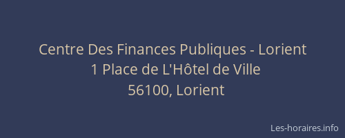 Centre Des Finances Publiques - Lorient