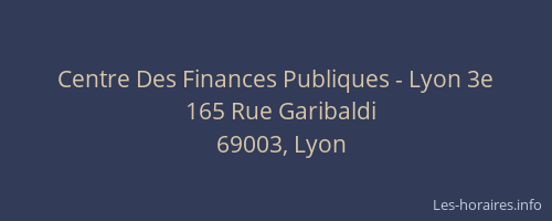 Centre Des Finances Publiques - Lyon 3e
