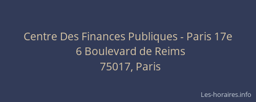 Centre Des Finances Publiques - Paris 17e