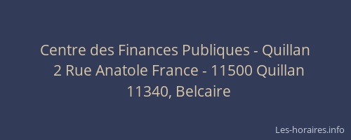 Centre des Finances Publiques - Quillan