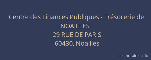 Centre des Finances Publiques - Tr&eacute;sorerie de NOAILLES