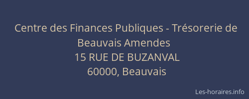 Centre des Finances Publiques - Trésorerie de Beauvais Amendes