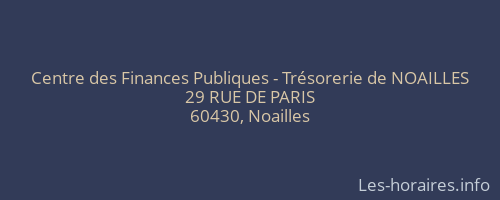 Centre des Finances Publiques - Trésorerie de NOAILLES