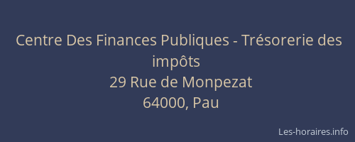 Centre Des Finances Publiques - Trésorerie des impôts