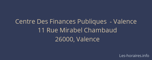 Centre Des Finances Publiques  - Valence