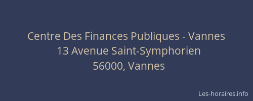 Centre Des Finances Publiques - Vannes