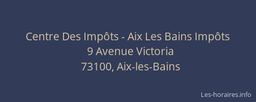 Centre Des Impôts - Aix Les Bains Impôts