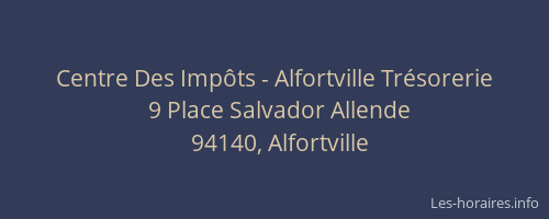 Centre Des Imp&ocirc;ts - Alfortville Tr&eacute;sorerie