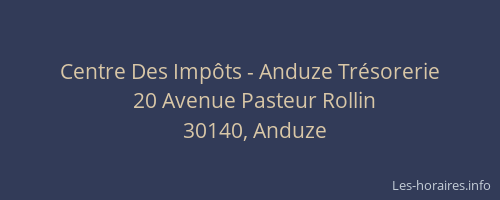 Centre Des Impôts - Anduze Trésorerie