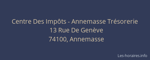 Centre Des Impôts - Annemasse Trésorerie